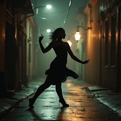 Silhouette of Mystery: A Dancer’s Alluring Night