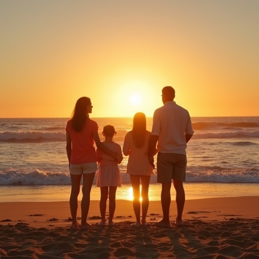 Silhouettes of Love: A Family’s Sunset Moment