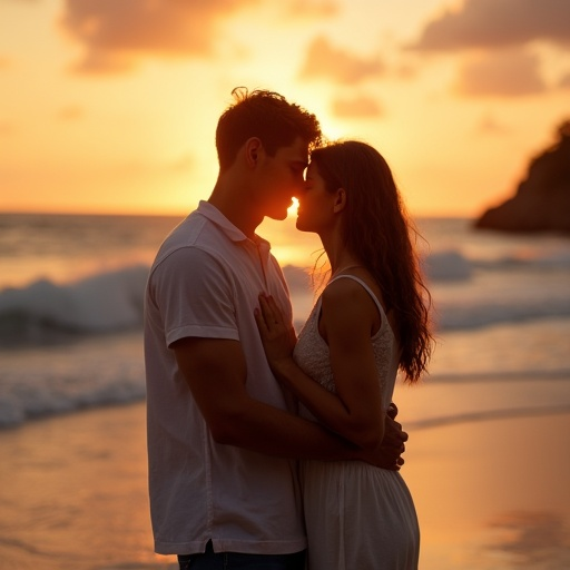 Silhouettes of Love at Sunset