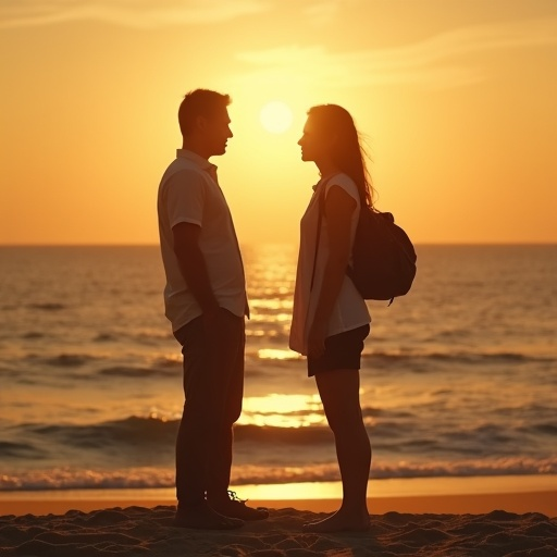 Silhouettes of Love at Sunset