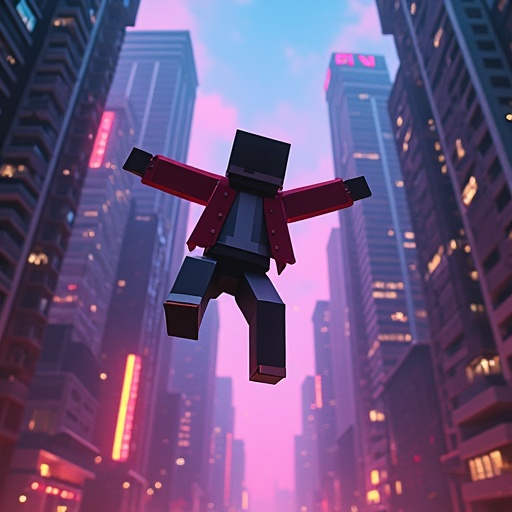 Leap of Faith: A Futuristic Cityscape in Motion