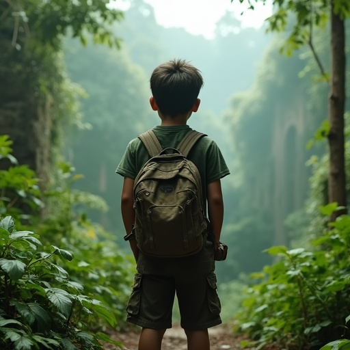 A Boy’s Journey Begins: A Serene Forest Adventure