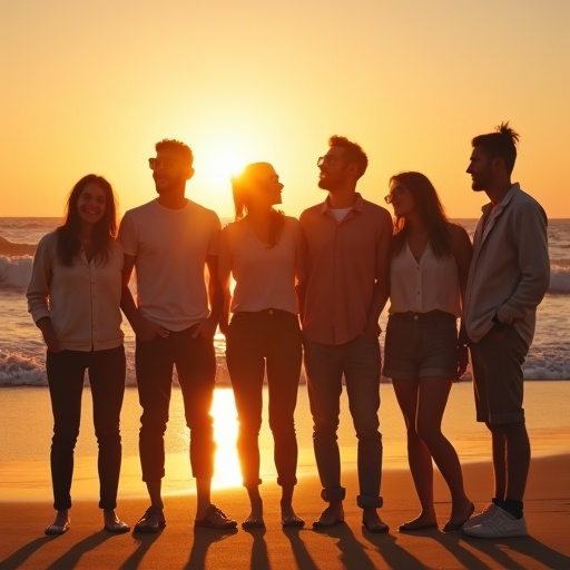 Golden Hour Friendships on the Beach