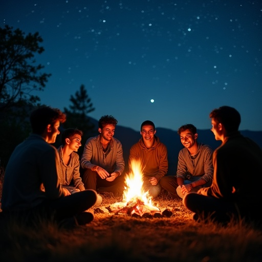 Campfire Tales Under a Starry Sky