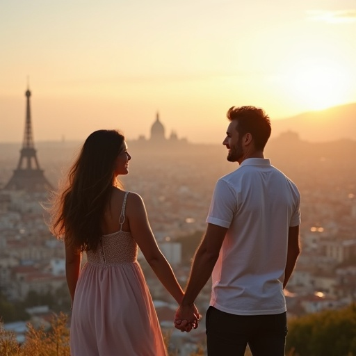 Parisian Romance at Sunset