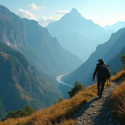 Solitude and Serenity on the Mountain Path