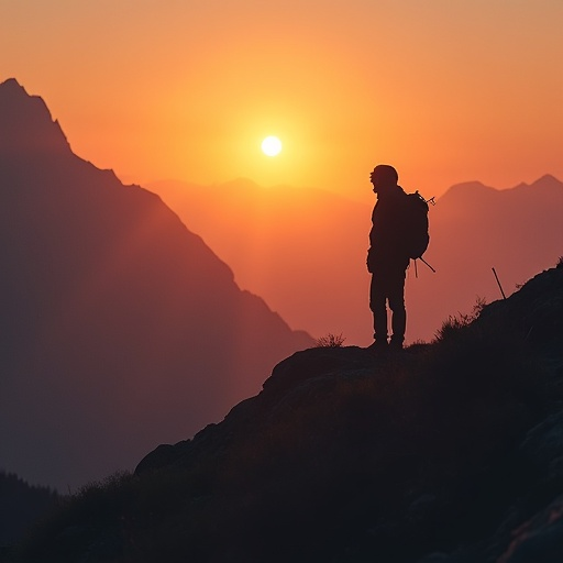 Silhouetted Against Hope: A Hiker’s Sunrise Moment