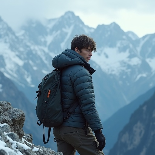 A Lone Hiker Finds Peace Amidst Majestic Peaks