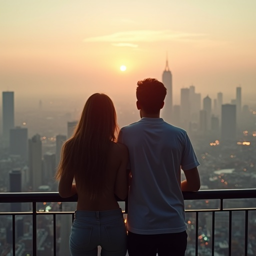 Silhouettes of Love Against the Sunset