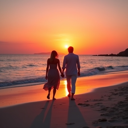 Sunset Serenade: A Romantic Stroll Along the Beach