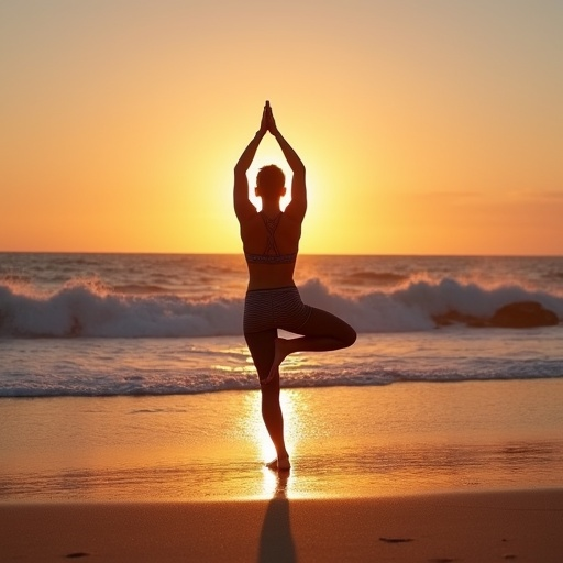 Sunset Yoga Silhouette: Finding Peace on the Beach