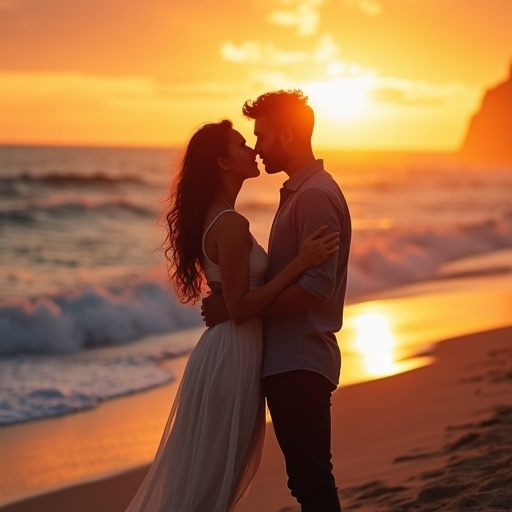 Silhouettes of Love at Sunset