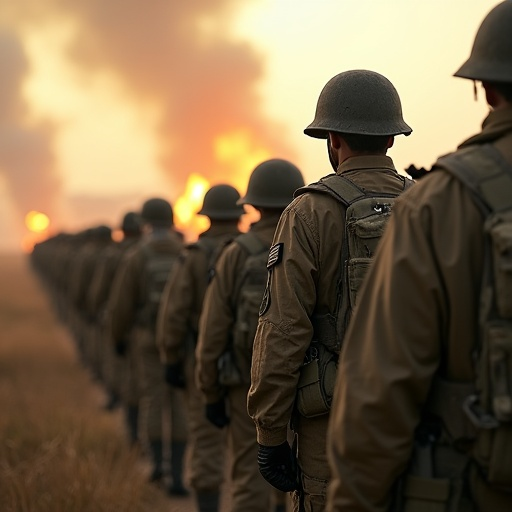 Silhouettes of War: Soldiers Face the Inferno