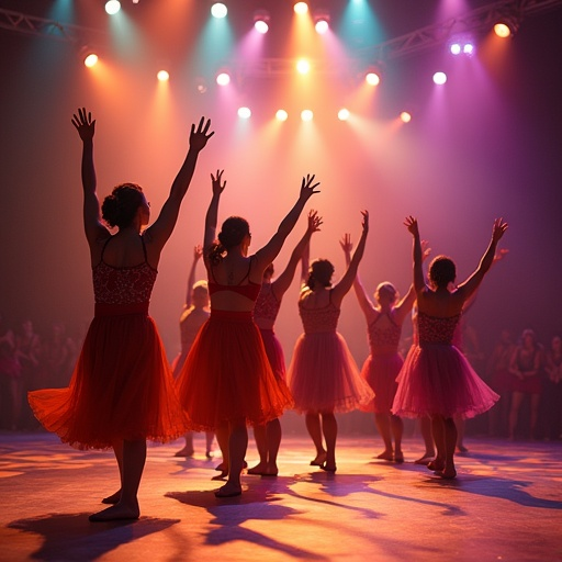 Red and Pink: A Symphony of Dance Under the Spotlight