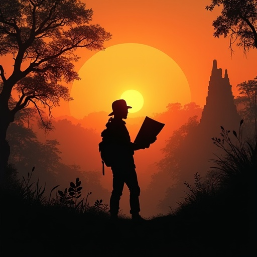 Silhouetted Wanderer at Sunset’s Embrace