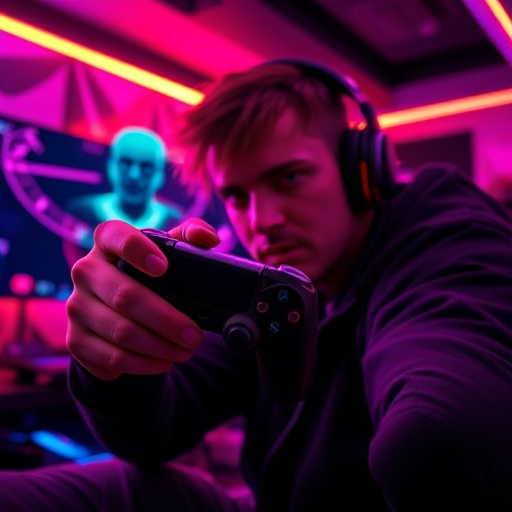 Neon Glow, Focused Flow: Gamer’s Intensity Under the Lights