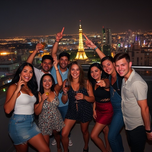 Eiffel Tower Magic: Friends Celebrate Under the Stars