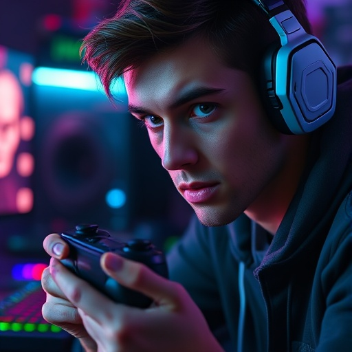 Cyberpunk Gamer: Immersed in the Neon Glow