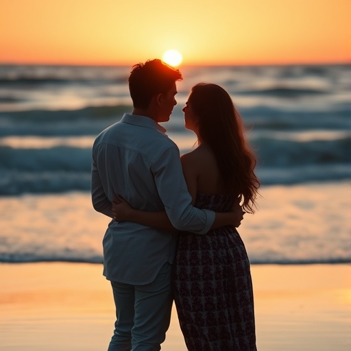 Silhouettes of Love at Sunset