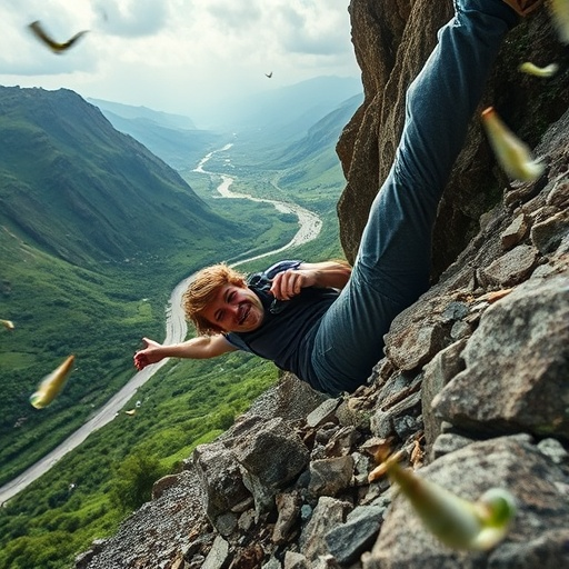 On the Edge of Adventure: A Man’s Daring Cliffside Perch