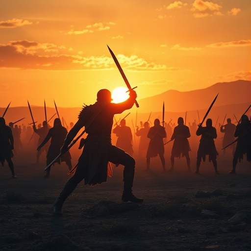 Warriors at Sunset: A Silhouette of Power