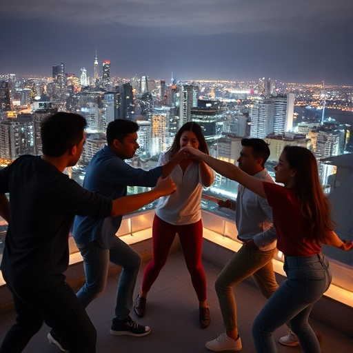 City Lights, Young Hearts: A Rooftop Gathering Under the Stars