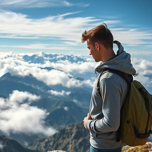 Contemplating the Vastness: A Moment of Solitude on the Mountaintop