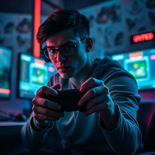 Lost in the Neon Glow: A Gamer’s Focus