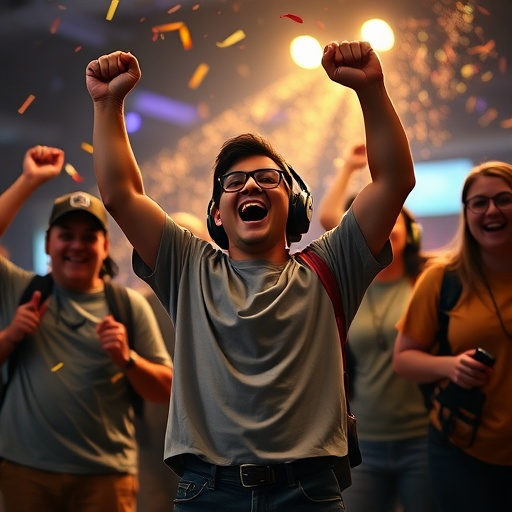 Pure Joy: Man Celebrates with Confetti and Smiles