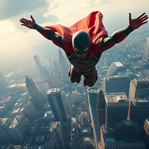 Soaring Above the City: A Superhero’s Epic Flight