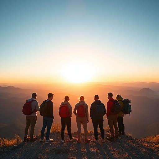 Silhouettes of Friendship Against a Sunset Sky