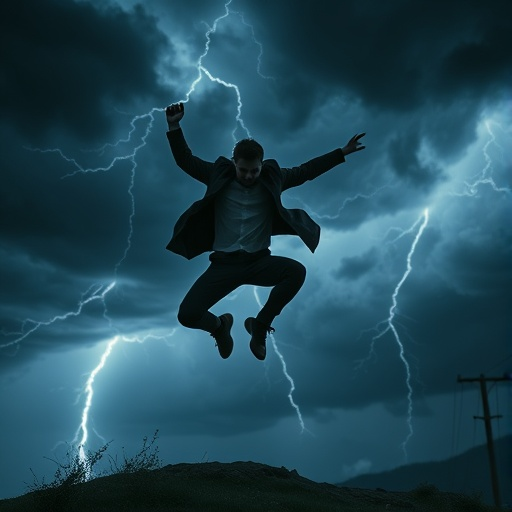 Man Defies the Storm