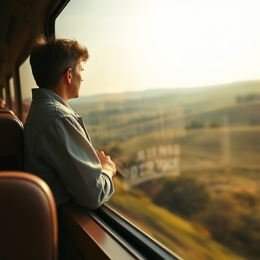 Golden Hour Reflections: A Moment of Tranquility on the Train