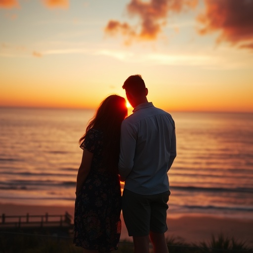 Silhouettes of Love at Sunset