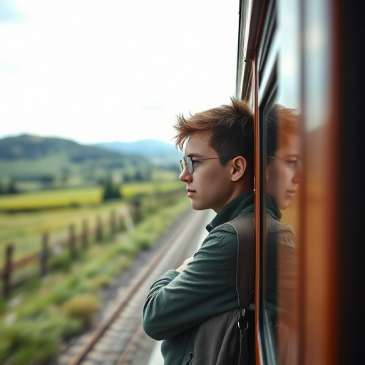 Lost in Thought: A Moment of Contemplation on a Moving Train