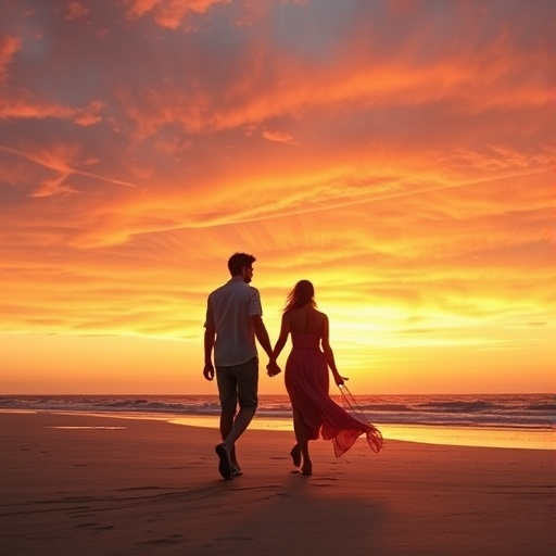 Silhouettes of Love at Sunset