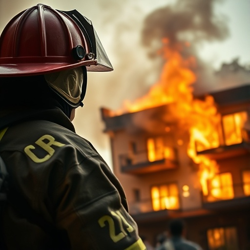 Firefighter Braces Against Blazing Inferno