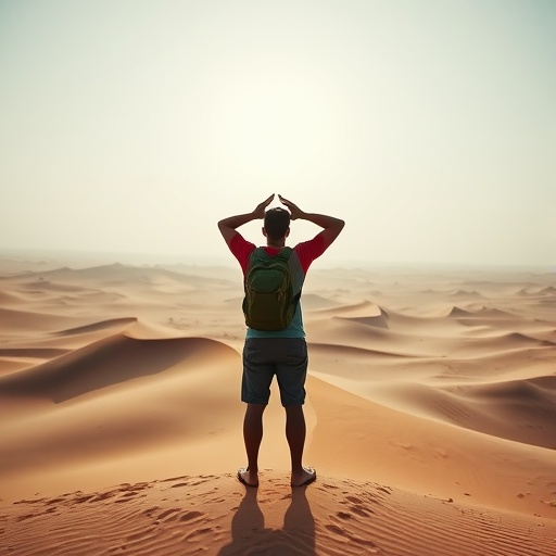 A Solitary Figure Finds Hope in the Vastness of the Desert