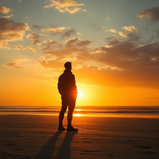 Silhouetted Against the Setting Sun: A Moment of Tranquility and Hope