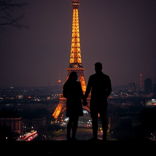 Eiffel Tower Romance: A Silhouette of Love