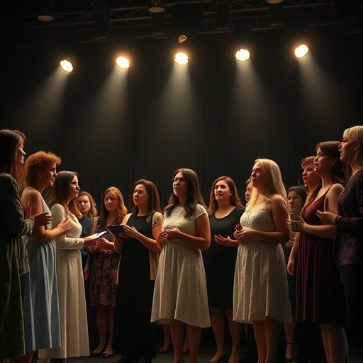 Spotlight Serenade: Women in Formal Attire Command the Stage