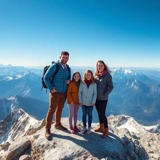 Family Adventure on a Mountaintop: A Moment of Joy and Wonder