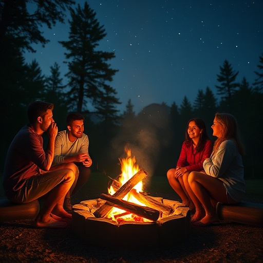 Campfire Glow Under a Starry Sky