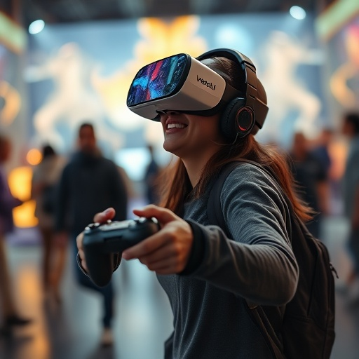 Immersed in the Future: A Woman’s Joyful VR Gaming Experience