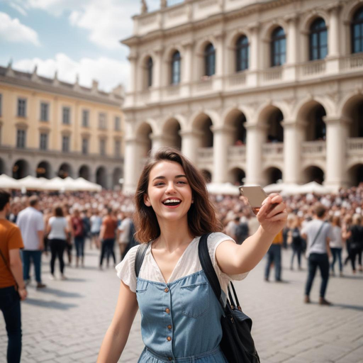 Capturing the City’s Buzz: A Selfie with a Smile