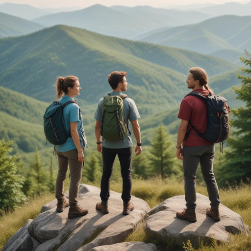 Contemplating the Vastness: Hikers Find Tranquility Amidst Majestic Mountains