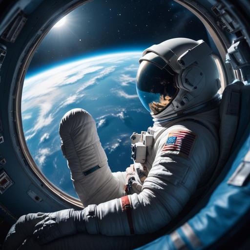 A Moment of Awe: An Astronaut Gazes at Earth from Space