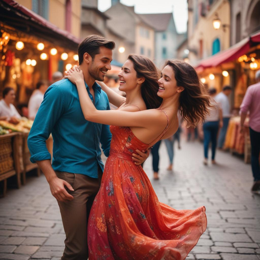 Whimsical Romance: A Dance in the Heart of the City