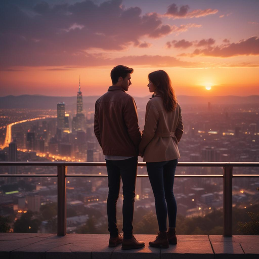 Sunset Serenade: A Romantic Moment in the City