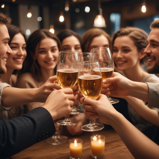 Cheers to Friendship: A Toast in the Dimly Lit Restaurant